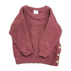 Starting Out Baby Cardigan Sweater Burgundy 100% Cotton 9 M